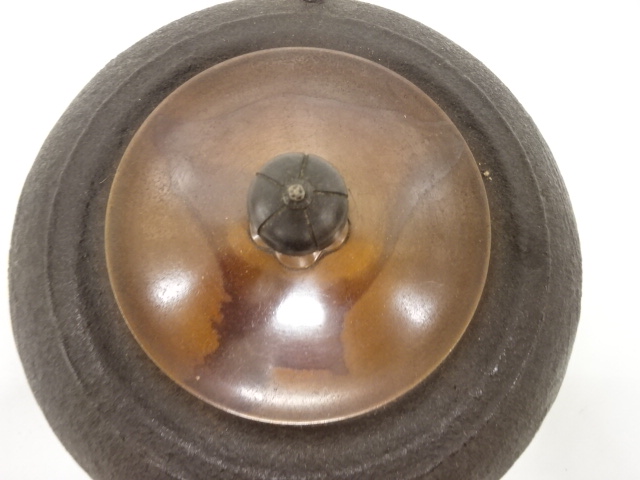  竹地紋　平丸釜(釜釻付)